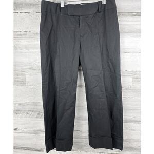 Banana Republic Women’s 6 Jackson Fit Wide Leg Black Zip Cropped Dress Pants